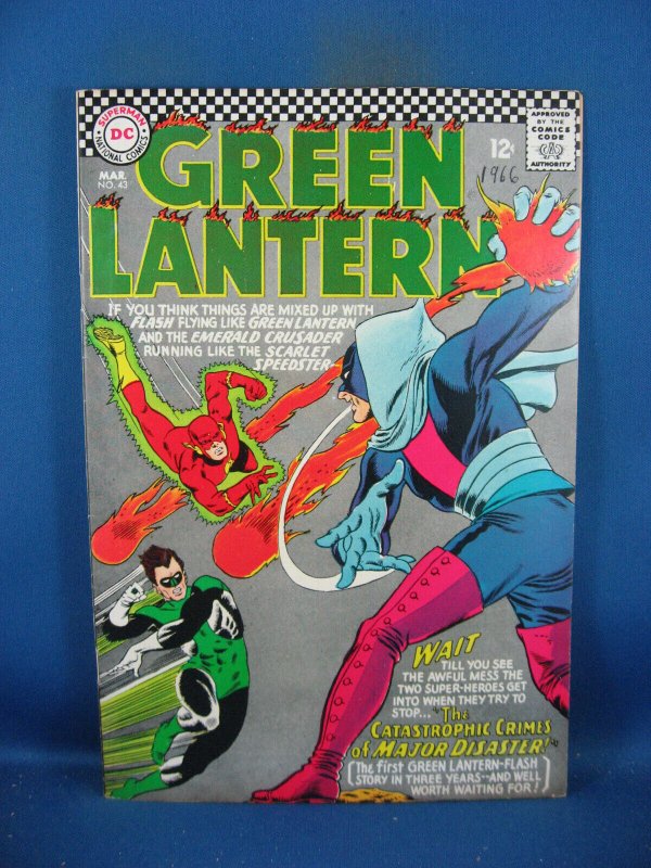 Green Lantern #43 (DC Comics, 1966), raw comic book in VF+ condition — front cover