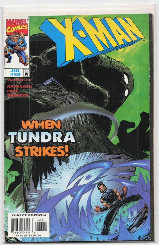 X-Man #40 (Marvel Comics, 1998), raw, ungraded comic book — front cover