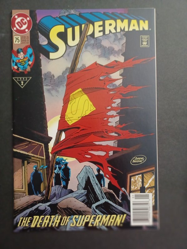 Superman #75 (DC Comics, 1993), raw comic book in NM condition — front cover