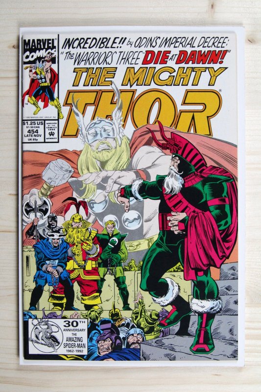 The Mighty Thor #454 (Marvel Comics, 1992), raw comic book in VF/NM 9.0 condition — front cover