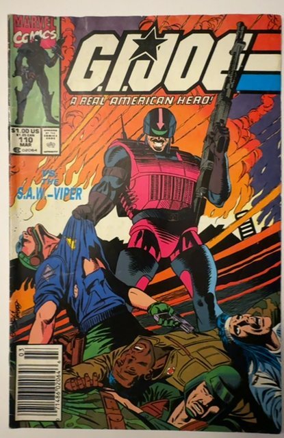 G.I. Joe: A Real American Hero #110 (Marvel Comics, 1991), raw, ungraded comic book — front cover