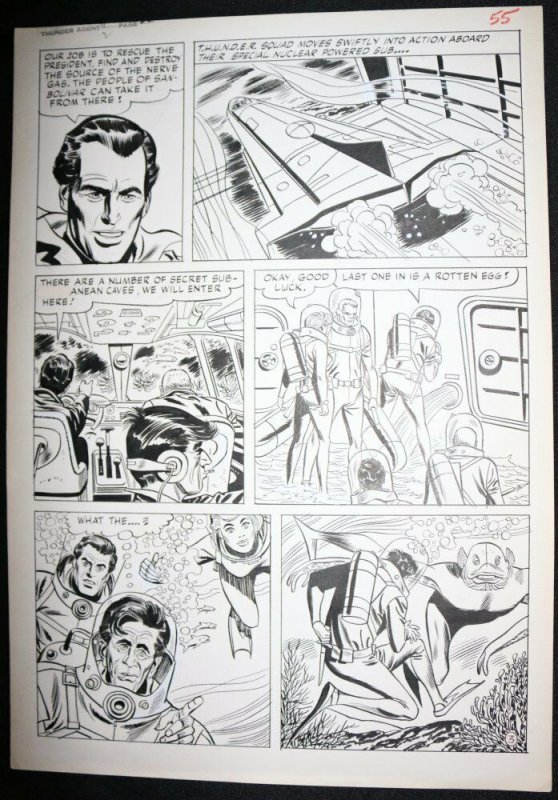 T.h.u.n.d.e.r. Agents #? p.3 - LA - Underwater Action 1965 art by Mike Sekowsky (1965), raw, ungraded comic book — front cover