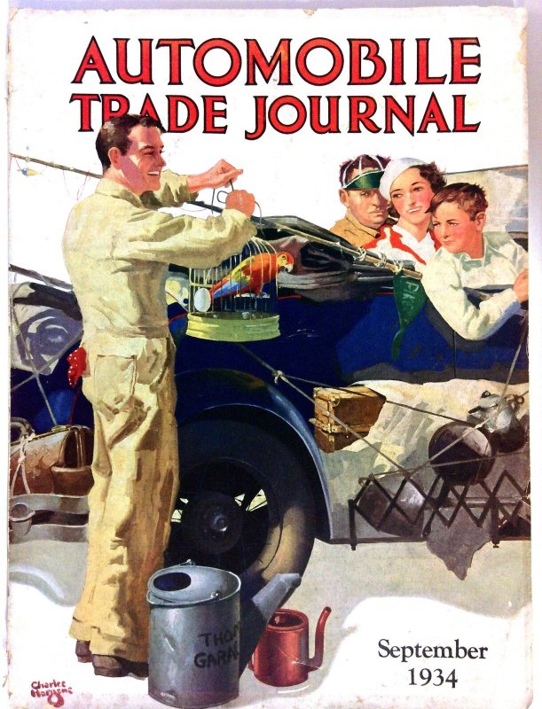 Automobile Trade Journal September 1934-Cover by Charles Hargens-vintage Automob (1934), raw, ungraded comic book — front cover