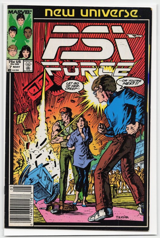 Psi-Force #7 (Marvel Comics, 1987), raw, ungraded comic book — front cover