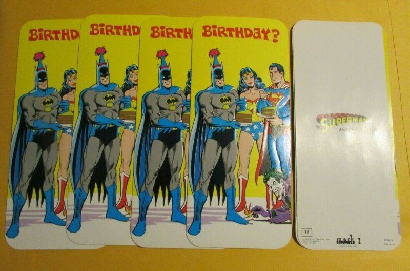 1978 Superman Mark 1 Greeting Card #12 NM 9.4 LOT of 5 Batman Wonder Woman Joker (1978), raw comic book in NM 9.4 condition — front cover