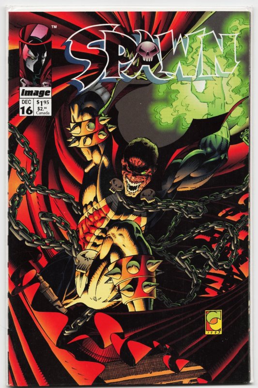 Spawn #16 (Image Comics, 1993), raw, ungraded comic book — front cover