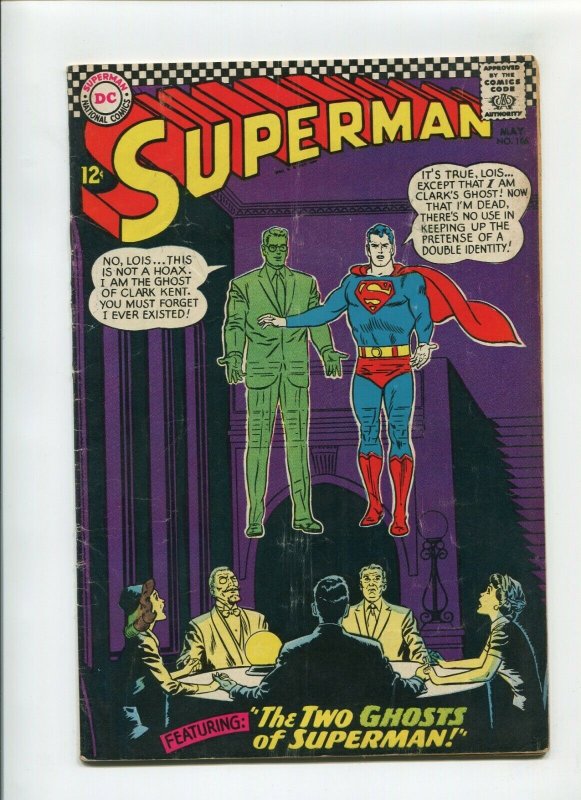 Superman #186 (DC Comics, 1966), raw comic book in 5.0 condition — front cover