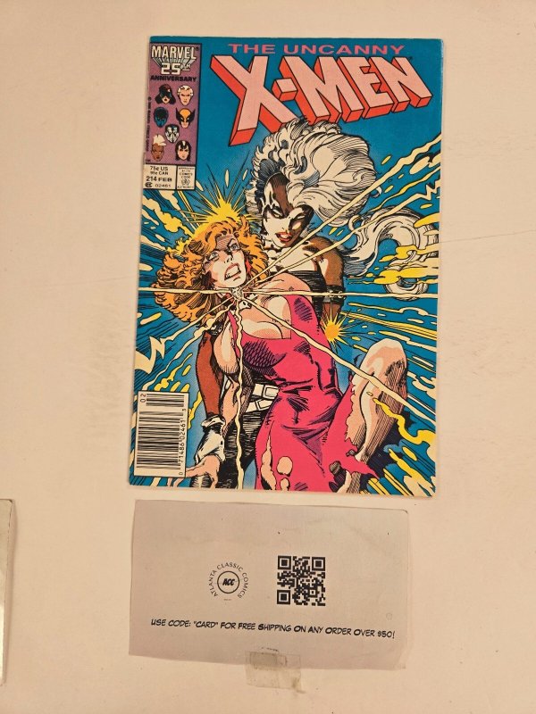 Uncanny X-Men #214 (Marvel Comics, 1987), raw comic book in VF condition — front cover