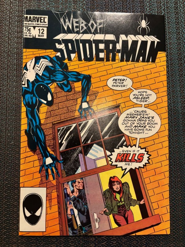 Web of Spider-Man #12 (Marvel Comics, 1986), raw, ungraded comic book — front cover