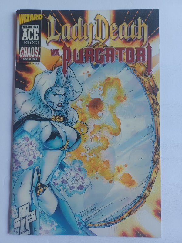 Lady Death vs Purgatori Wizard #17 (1997), raw comic book in NM condition — front cover