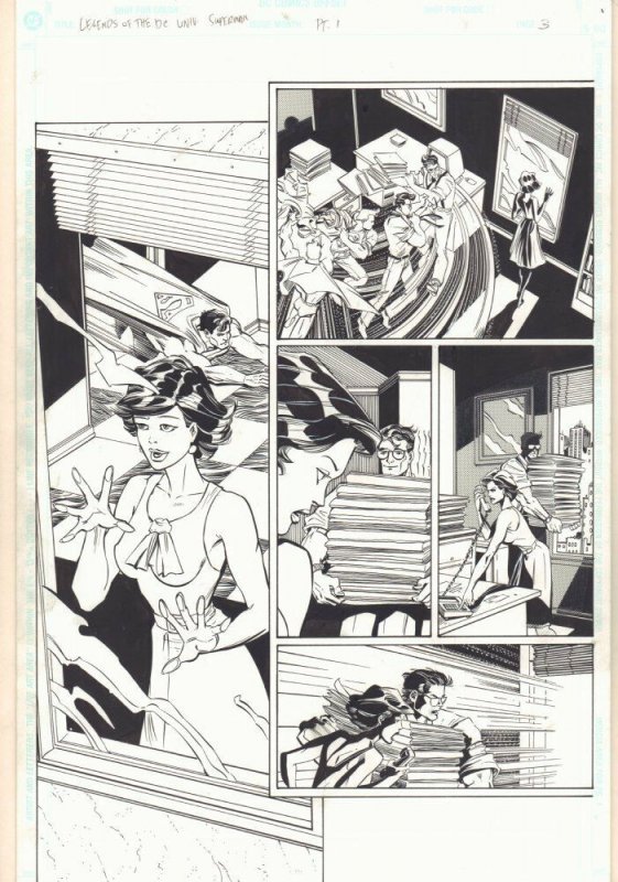 Legends of the DCU (Superman) Pt.1 p.3 Costume Change '98 art by Chris Marrinan, raw, ungraded comic book — front cover