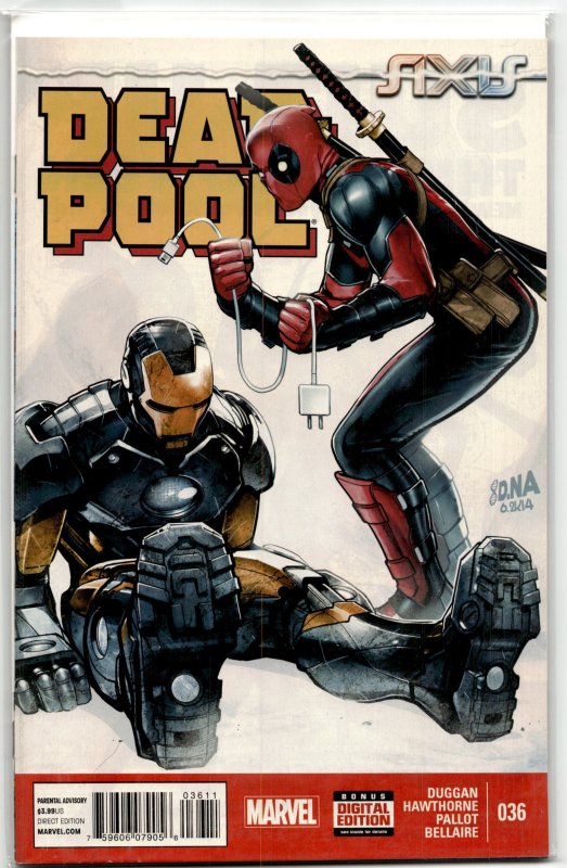 Deadpool #36 (Marvel Comics, 2014), raw, ungraded comic book — front cover