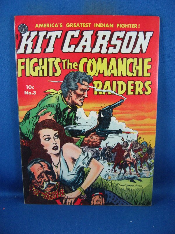 Kit Carson Fights the Commanche Raiders #3 (Avon Periodicals, 1951), raw comic book in VF condition — front cover