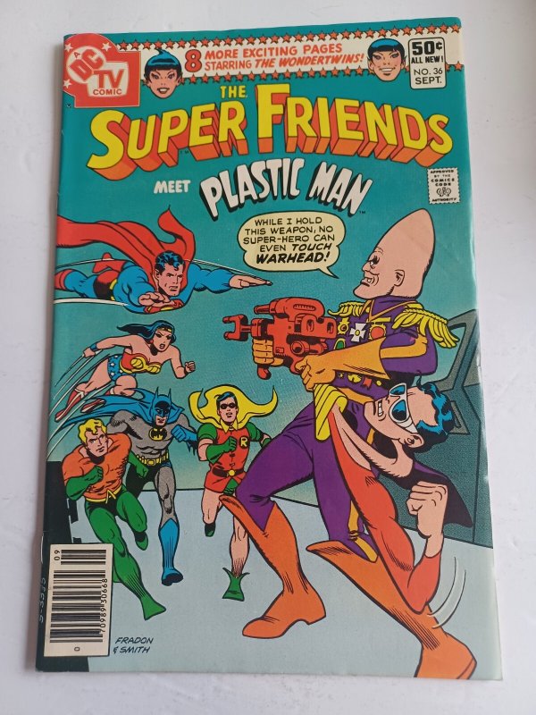 Super Friends #36 (1980), raw comic book in VF condition — front cover