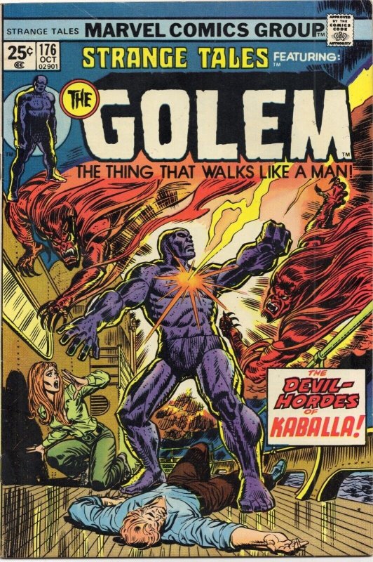 Strange Tales the Golem #176 (Marvel Comics, 1974), raw comic book in FN+ 6.5 condition — front cover