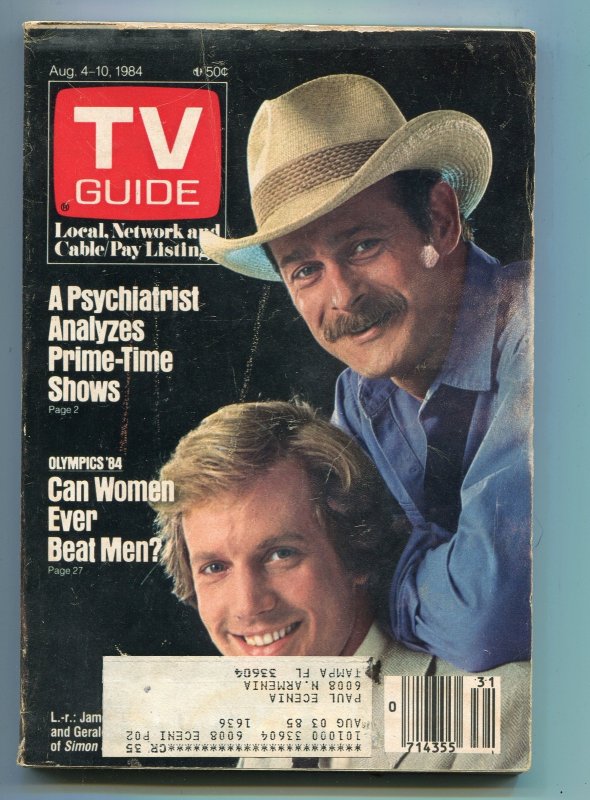 MAG: TV Guide-Simon & Simon-Tampa-Sarasota Edition-August 1984-VG (1984), raw comic book in VG condition — front cover