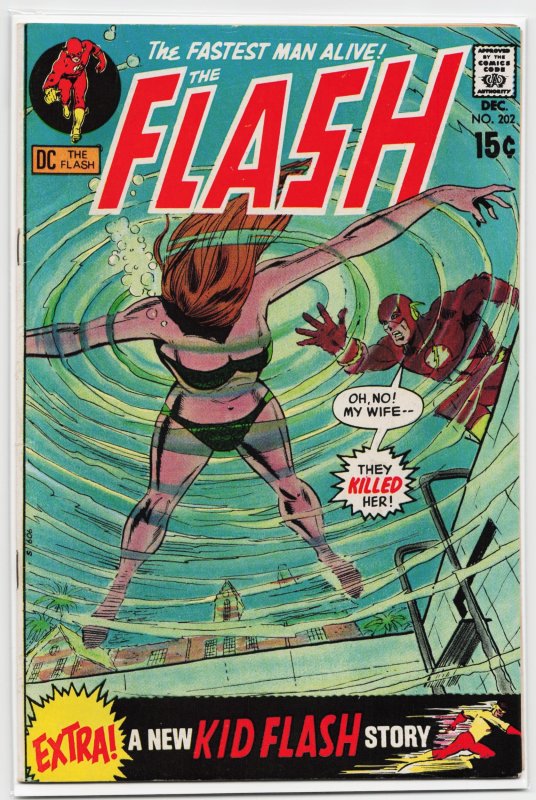 The Flash #202 (DC Comics, 1970), raw, ungraded comic book — front cover