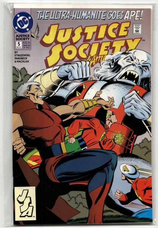 Justice Society of America #5 (DC Comics, 1992), raw, ungraded comic book — front cover