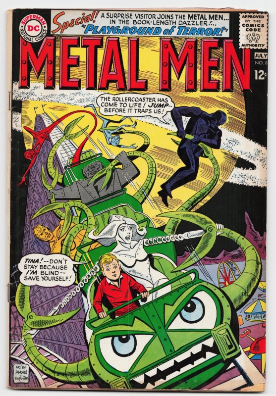 Metal Men #8 (DC Comics, 1964), raw, ungraded comic book — front cover