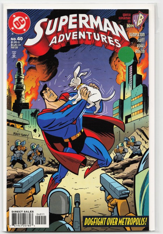 Superman Adventures #40 (DC Comics, 2000), raw, ungraded comic book — front cover