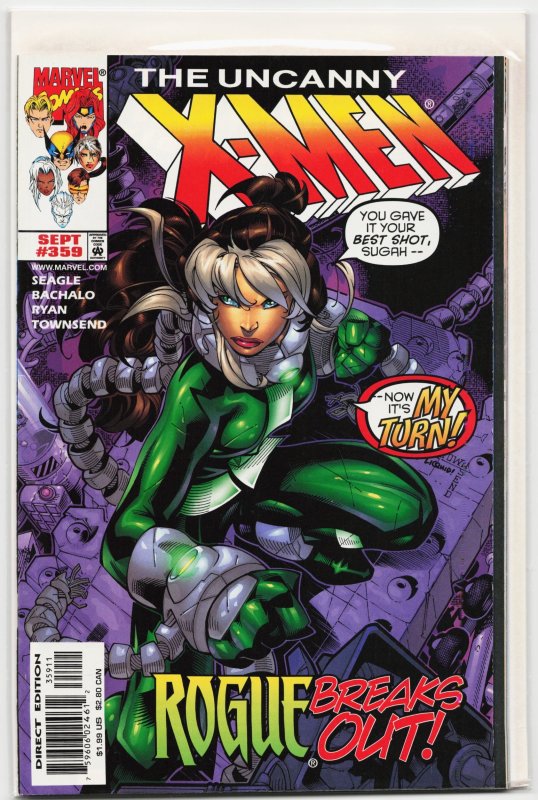The Uncanny X-Men #359 (Marvel Comics, 1998), raw, ungraded comic book — front cover