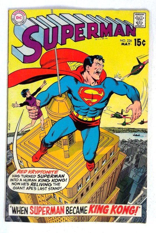 Superman #226 (DC Comics, 1970), raw comic book in VG condition — front cover