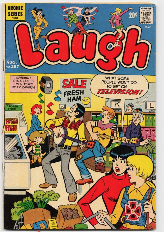 Laugh #257 (Archie Comics, 1972), raw, ungraded comic book — front cover