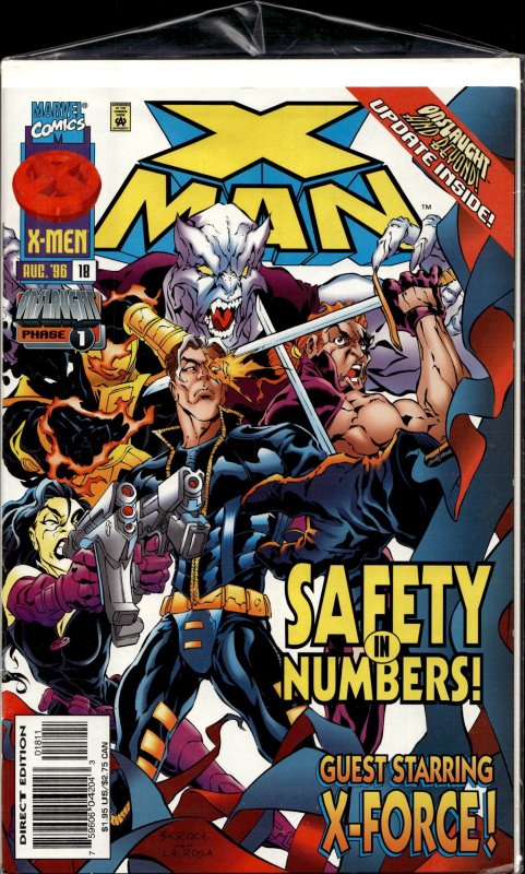 X-Man #18 (Marvel Comics, 1996), raw, ungraded comic book — front cover