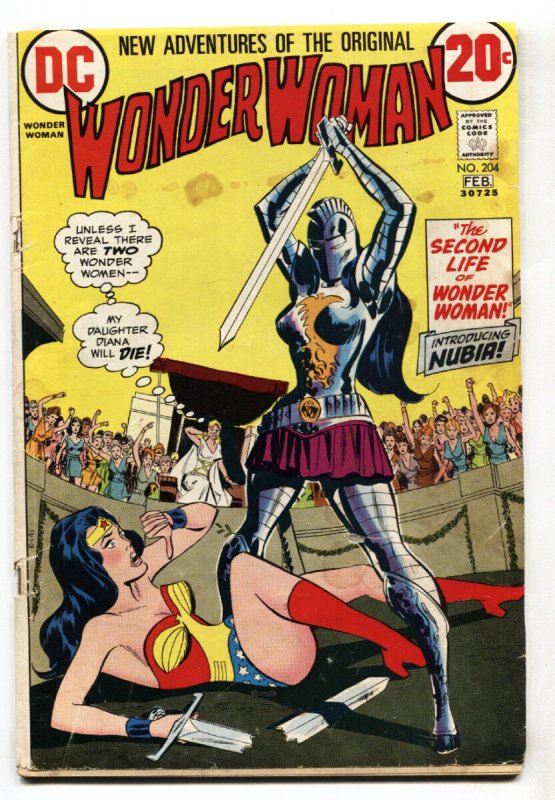 Wonder Woman #204 (DC Comics), raw, ungraded comic book — front cover