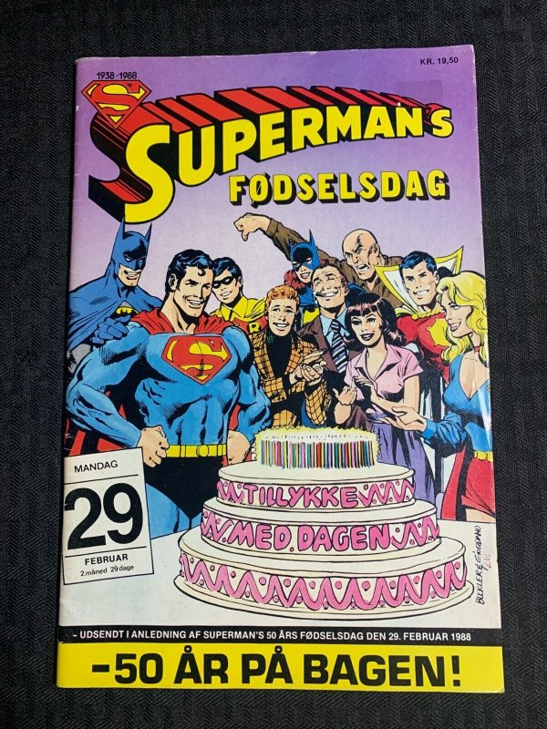 1988 Supermans Fodselsdag Finland Comic (1988), raw comic book in VG/FN 5.0 condition — front cover