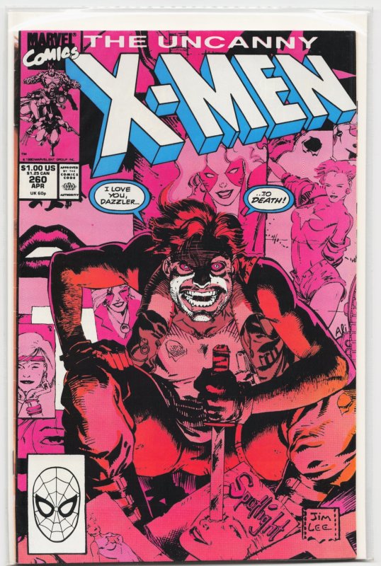 The Uncanny X-Men #260 (Marvel Comics, 1990), raw, ungraded comic book — front cover