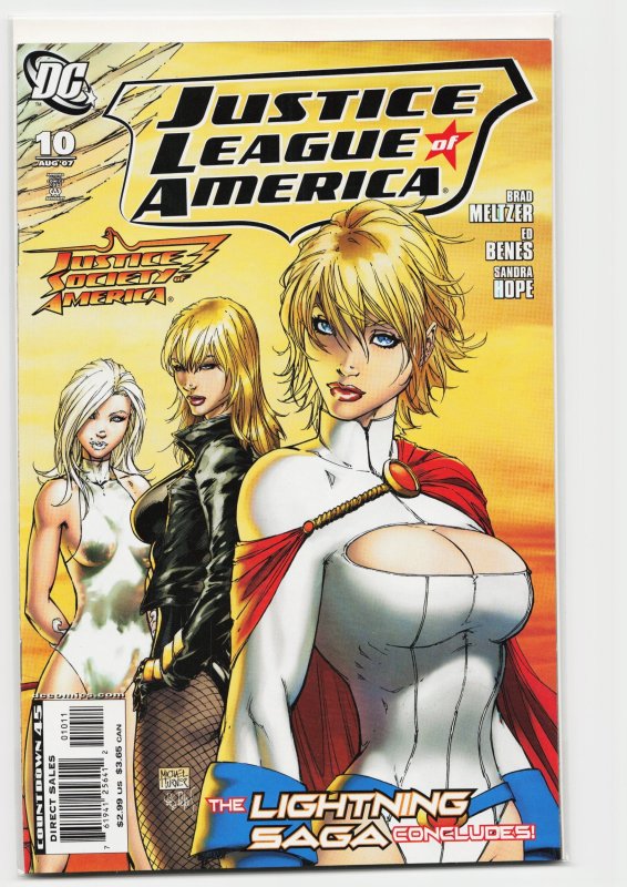 Justice League of America #10 (DC Comics, 2007), raw, ungraded comic book — front cover