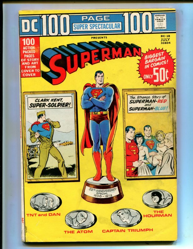 DC 100 Page Spectacular #18 (DC Comics, 1973), raw comic book in 6.5 condition — front cover