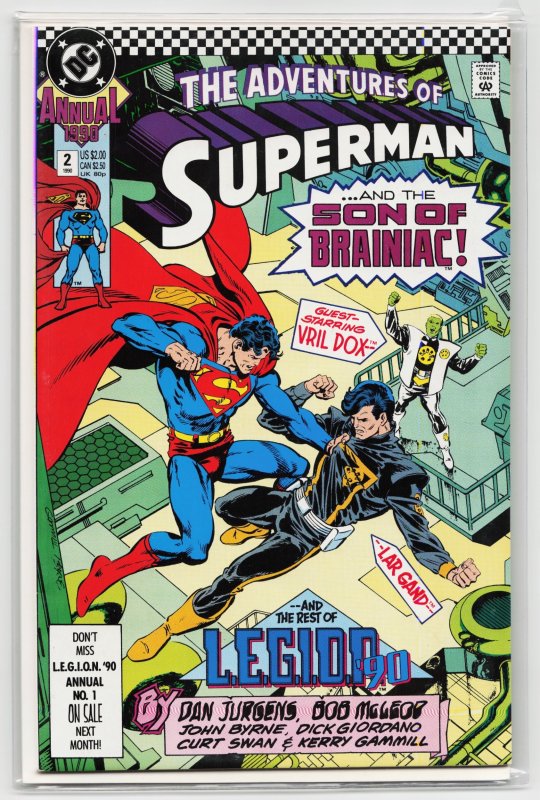 Adventures of Superman Annual #2 (DC Comics, 1990), raw, ungraded comic book — front cover