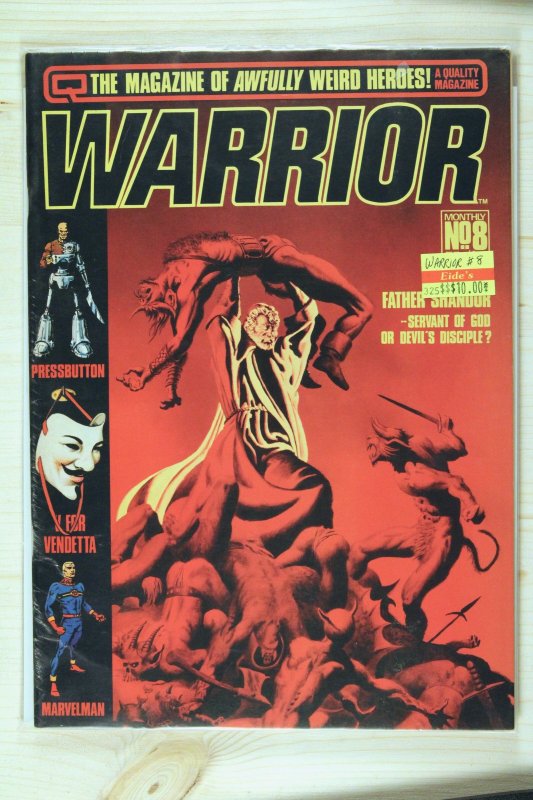 Warrior #8 (1982), raw comic book in VF 8.0 condition — front cover