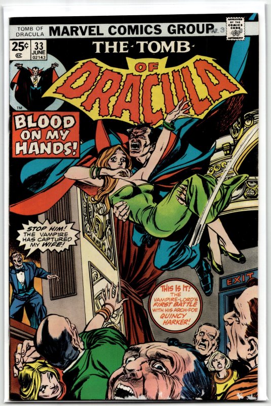 Tomb of Dracula #33 (Marvel Comics, 1975), raw, ungraded comic book — front cover