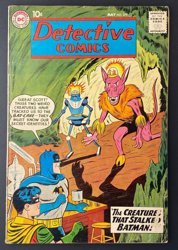 Detective Comics #279 (DC Comics, 1937), raw comic book in VG+ 4.5 condition — front cover