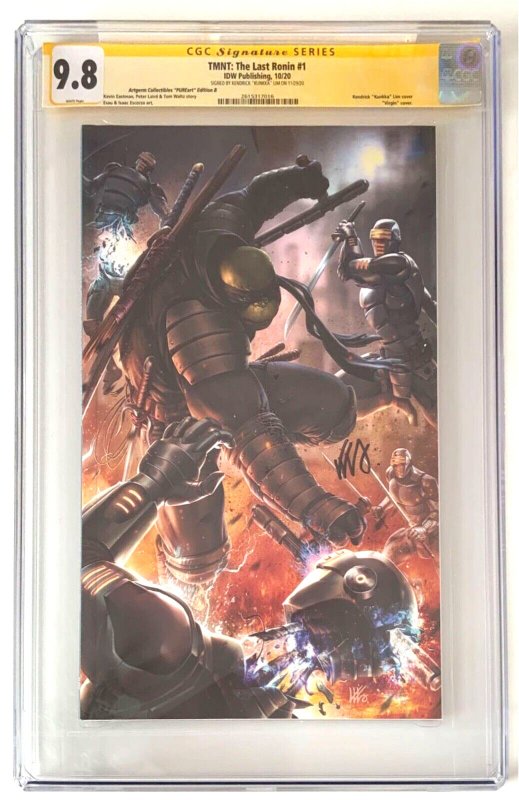 TMNT: The Last Ronin #1, CGC 9.8 graded comic book, Signature Series label — front cover in its holder