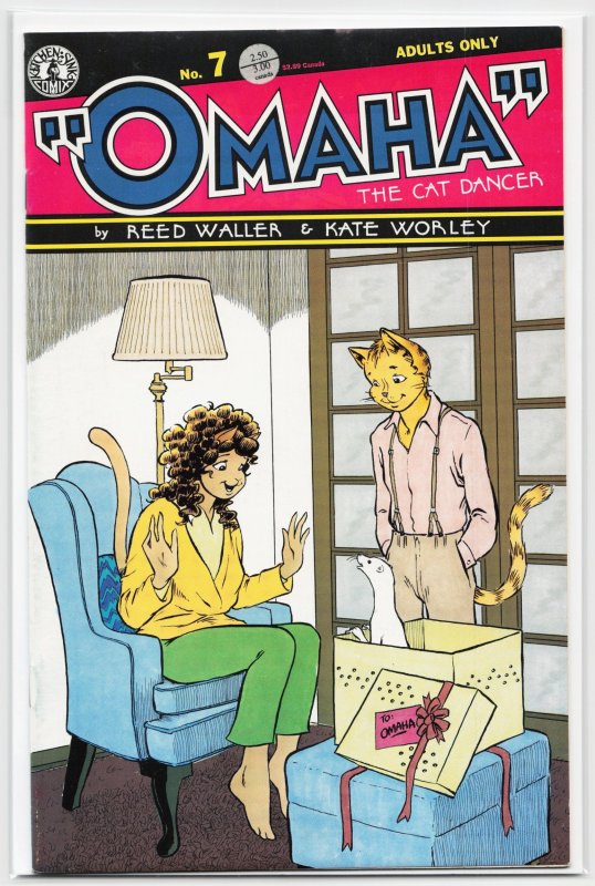 Omaha the Cat Dancer #7 (Kitchen Sink Press, 1987), raw, ungraded comic book — front cover