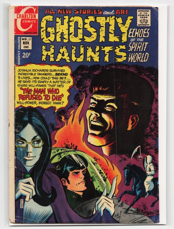Ghostly Haunts #21 (1971), raw, ungraded comic book — front cover