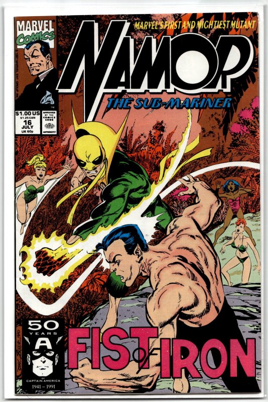Namor, the Sub-Mariner #16 (Marvel Comics, 1991), raw, ungraded comic book — front cover