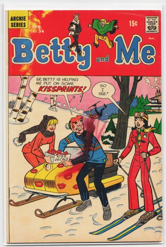 Betty and Me #34 (1971), raw, ungraded comic book — front cover