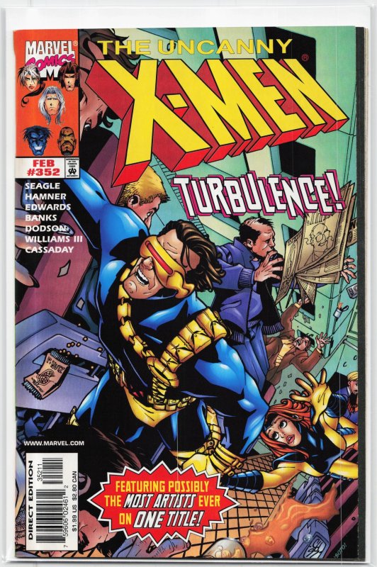 The Uncanny X-Men #352 (Marvel Comics, 1998), raw, ungraded comic book — front cover