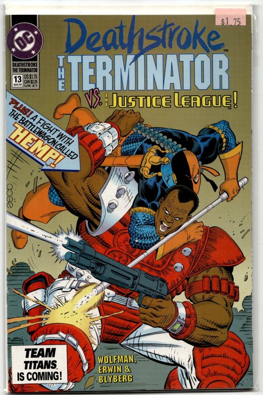 Deathstroke the Terminator #13 (DC Comics, 1992), raw, ungraded comic book — front cover