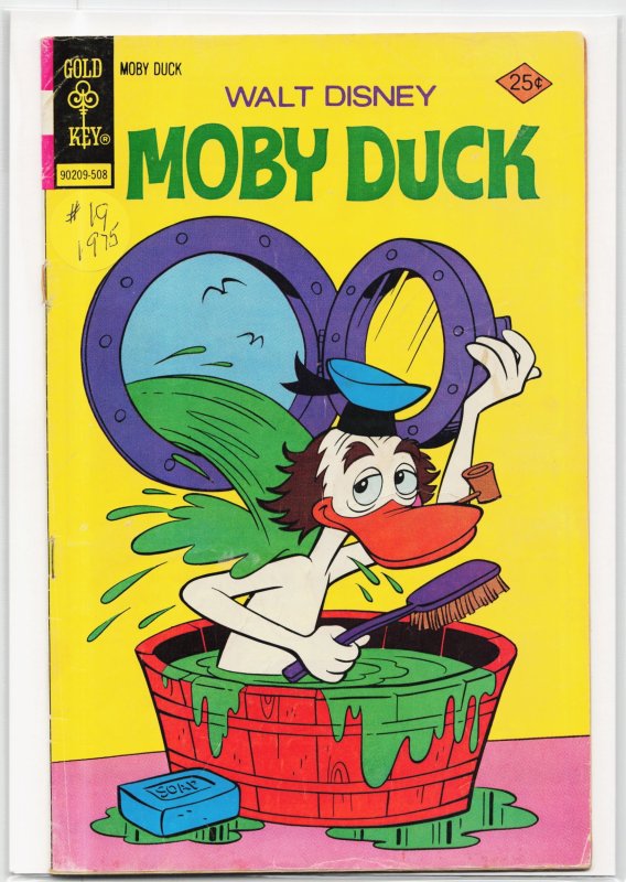 Walt Disney Moby Duck #19 (Gold Key, 1975), raw, ungraded comic book — front cover