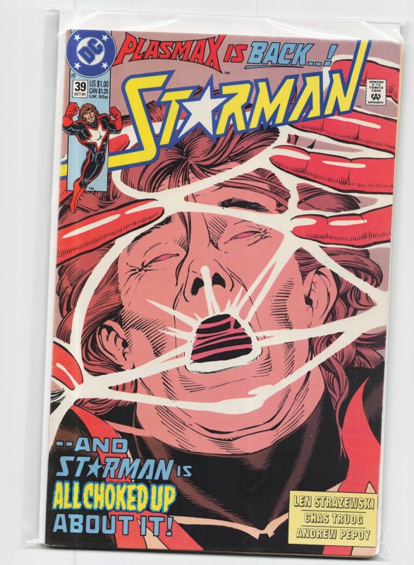 Starman #39 (1991), raw, ungraded comic book — front cover
