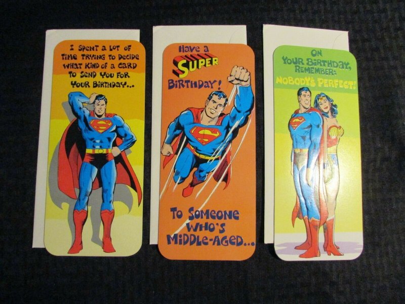 1978 Superman Mark 1 Greeting Card #18 19 21 Mixed LOT of 3 w/ Envelopes (1978), raw, ungraded comic book — front cover
