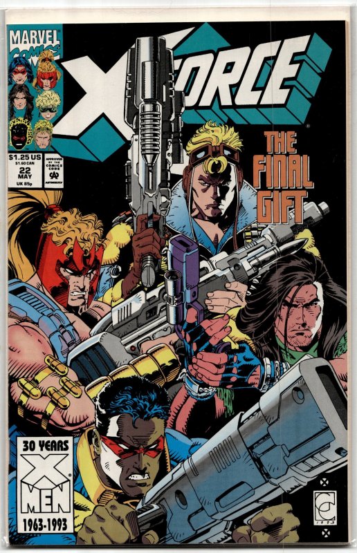 X-Force #22 (Marvel Comics, 1993), raw, ungraded comic book — front cover