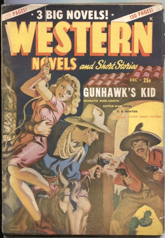 Pulp: Western Novels & Stories--Dec 1947--Spicy Girl Art Pulp Cover--Allen a... (1947), raw, ungraded comic book — front cover