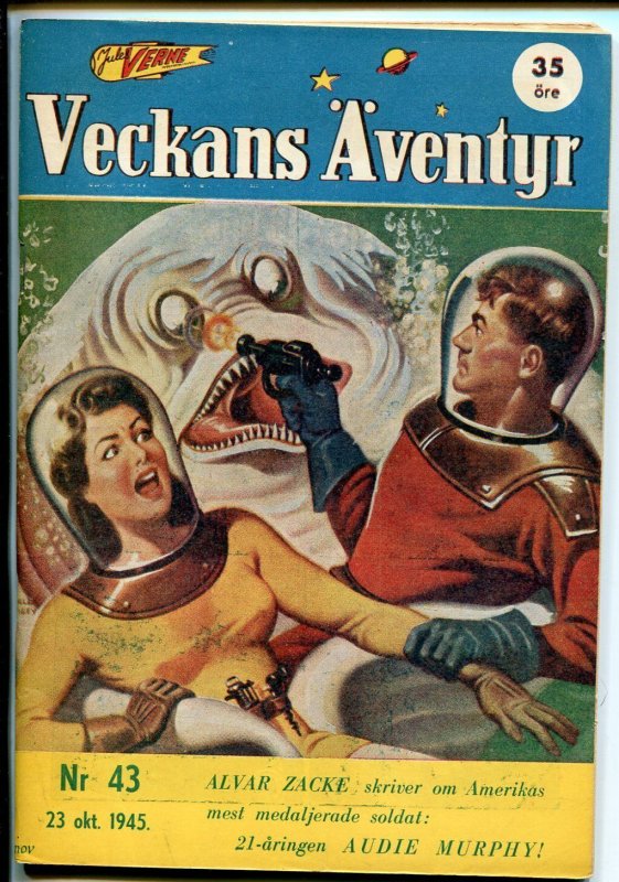 Jules Verne Veckans Aventyr Vol.6 #43 (1945), raw comic book in VF condition — front cover
